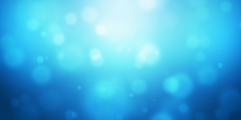 Abstract background blue bokeh beautiful bright light glitter sparkles. Soft color backdrop. Template for advertising design, cosmetic, banner, poster. Display product or montage. 3D rendering © Tanawat Thipmontha
