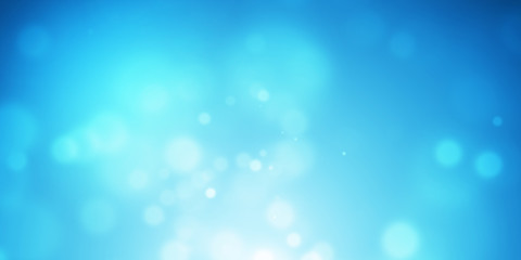 Abstract background blue bokeh beautiful bright light glitter sparkles. Soft color backdrop. Template for advertising design, cosmetic, banner, poster. Display product or montage. 3D rendering © Tanawat Thipmontha