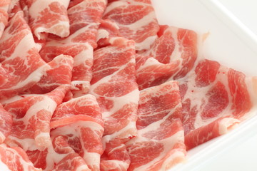 Freshness sliced pork from Japan