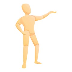 Doll mannequin icon. Cartoon of doll mannequin vector icon for web design isolated on white background