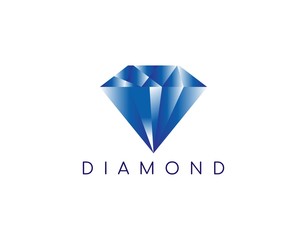 Lovely and Luxury Logo of Diamond with Modern Concept. Design with Sparkling Gems Image Isolated on White Background. Suitable for Jewelry Shop Symbol. Vector Illustration