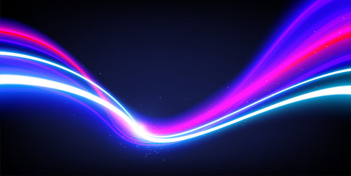 Slow Shutter Light Trails Effect in vector