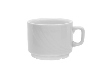 empty white coffe cup isolated on white background