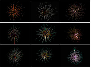 Abstract fireworks on a black background