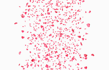 Red falling hearts Valentine day background
