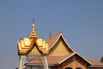 roof of temple in Laos