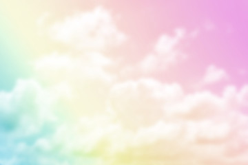 Naklejka na ściany i meble Cloud and sky with a pastel colored background.