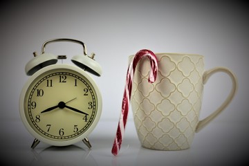 alarm clock on table