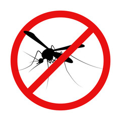 Mosquito warning prohibited sign. Anti insect design