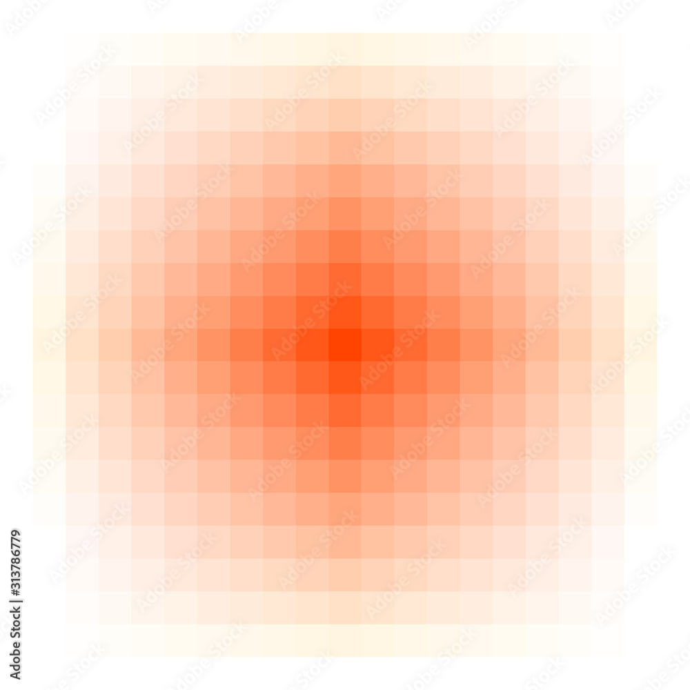 Wall mural orange blurred square background. censored pixel grid. abstract geometric pattern