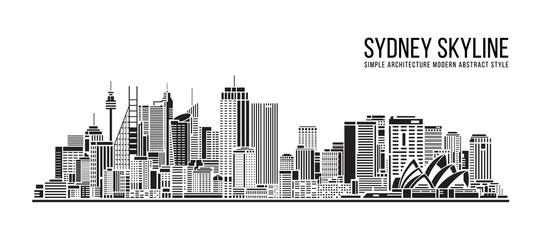 Naklejka premium Cityscape Building Simple architecture modern abstract style art Vector Illustration design - Sydney city