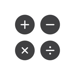 Basic mathematical, calculation sign. Vector icon template