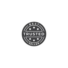 Trusted, recommended seller stamp. Vector logo icon template
