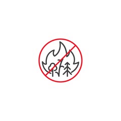 Stop fire forest. Vector icon template