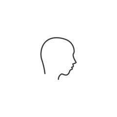 Side view of human head. Vector icon template