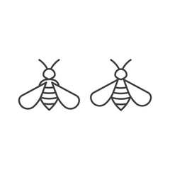 Honey bee line. Vector logo icon template