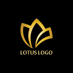 LOTUS GOLD Luxury vector design logo Template icon