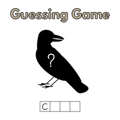 Obraz premium Cartoon Crow Guessing Game
