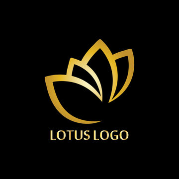 LOTUS GOLD Luxury vector design logo Template icon