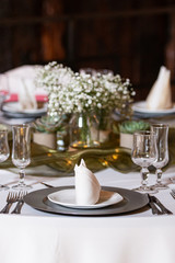 festive table setting for a wedding