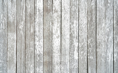 Gray and white old wood plank texture background. Top view of weathered wooden table. Vintage wood abstract background for sad, death, hopeless. Grunge wooden floor rough surface. Gray wooden board.