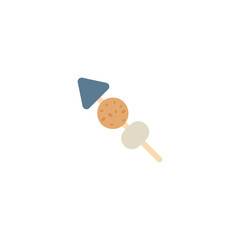 Oden Flat Vector Icon. Isolated Oden Asian Fast Food Emoji Illustration