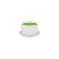 Green Tea Flat Vector Icon. Isolated Teacup, cup Emoji Illustration