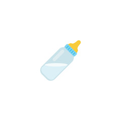 Baby Bottle Flat Vector Icon. Isolated Milk Bottle Emoji Illustration