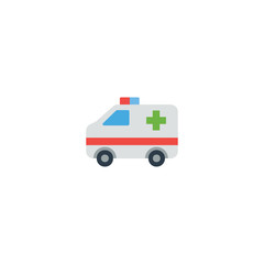 Ambulance Flat Vector Icon. Isolated Ambulance Car Emoji Illustration