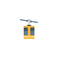 Aerial Tramway Flat Vector Icon. Isolated Aerial Tramway Emoji Illustration