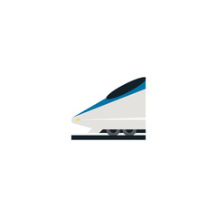 High Speed Train Flat Vector Icon. Isolated High Speed Train, Railway transportation Emoji Illustration