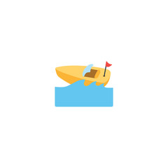Speedboat Flat Vector Icon. Isolated Speedboat Illustration Symbol - Vector