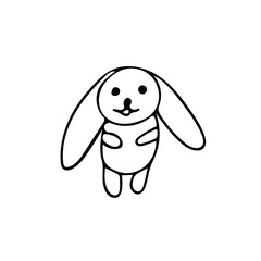 rabbit hand drawn doodle in simple scandinavian style.