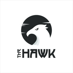simple predator bird hawk head vector. animal and nature logo design template