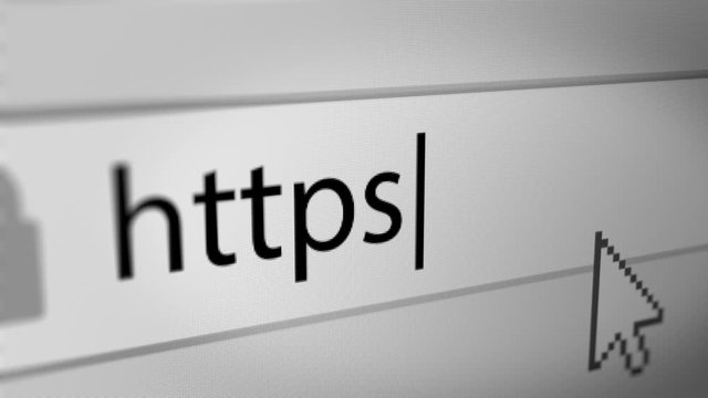  "https://www" Typing into Address Bar In A Web Browsers. Internet Management Security Concepts