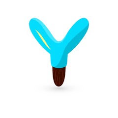 Letter Y. Isolated. Vector illustration