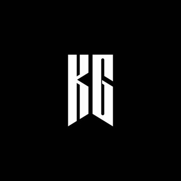 KG logo monogram with emblem style isolated on black background