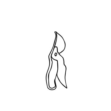 recommend clip art: One vector garden scissors hand drawn clip art. Black gardening illustration line art on a white isolated background. Design for wrapping paper, stickers, cards, packages and coloring.