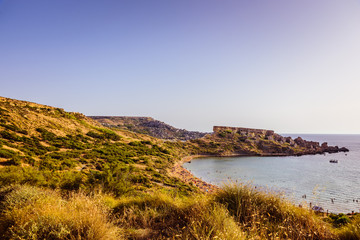 Fototapeta na wymiar Spectacular view on the bay on Malta
