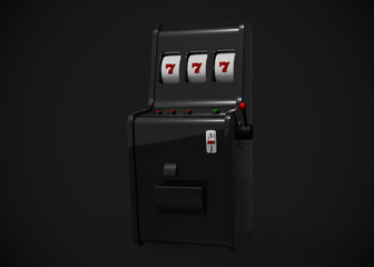 Slot Machine Casino Retro Style 777 One Arm Gambit 3D Render