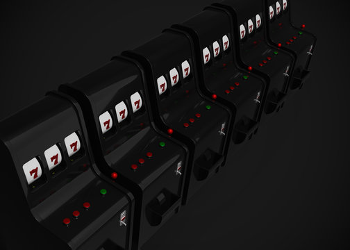 Slot Machine Casino Retro Style 777 One Arm Gambit 3D Render