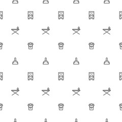 Cleaning service pattern. Thin line vector elements.