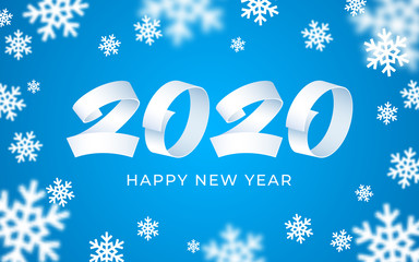 2020 happy new year numeral text vector background