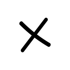Cross vector hand drawn icon. Stock vector illustration isolated on white background.