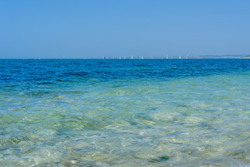 Obraz premium Seascape background- sea and stones