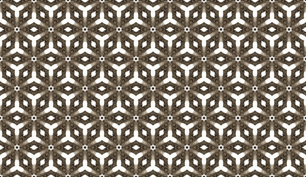 Stylized islamic drawing. Can be used for fashion design, decor, scrapbooking, fabric, ceramic, napkin print. Seamless pattern. .Black-white background.