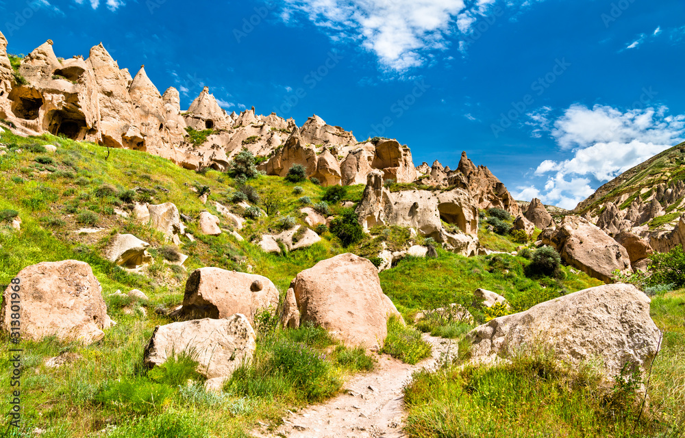 Poster Remains of Zelve Monastery in Cappadocia, Turkey