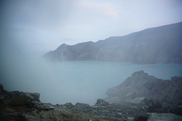 Ijen Crater is a acidic crater lake located at the top of Mount Ijen with a lake depth of 200 meters and the area of ​​the crater reaching 5,466 hectares.