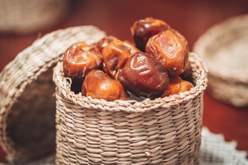 Fototapeta premium Delicious fresh and sweet Sukkari dates from Saudi Arabia