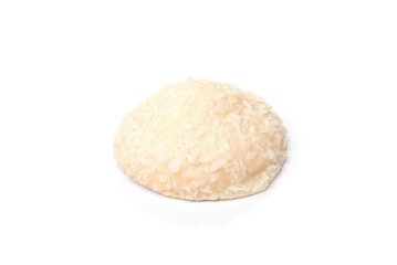 Biscuit cookies with coconut filling isolated on white background.